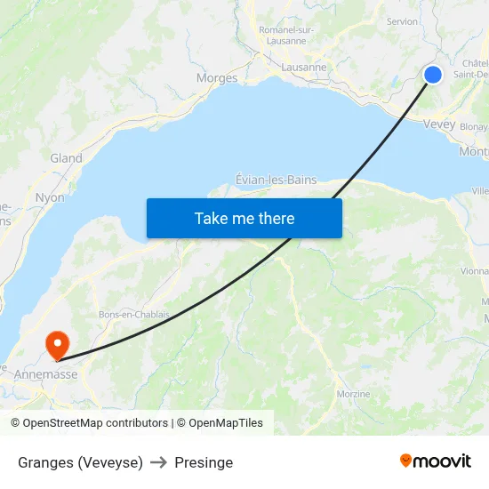 Granges (Veveyse) to Presinge map