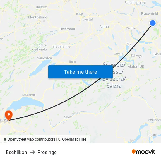 Eschlikon to Presinge map