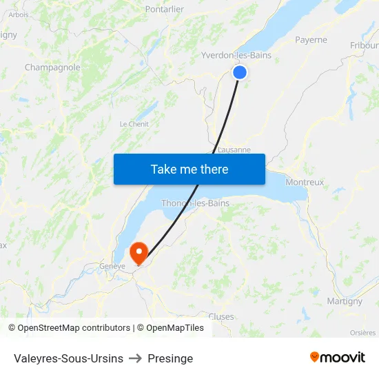 Valeyres-Sous-Ursins to Presinge map