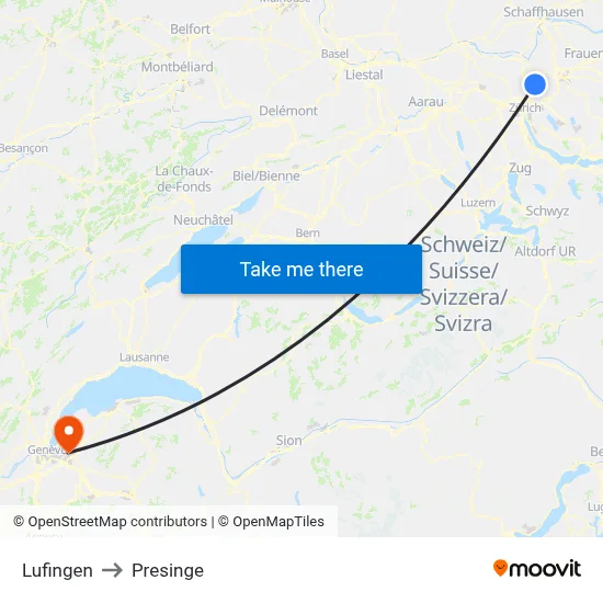 Lufingen to Presinge map