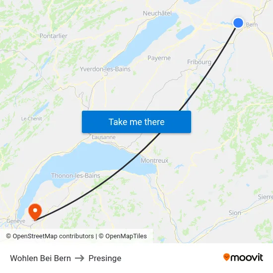 Wohlen Bei Bern to Presinge map