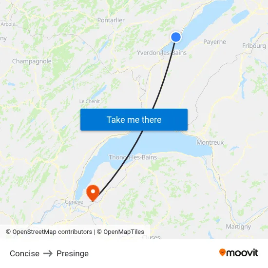 Concise to Presinge map