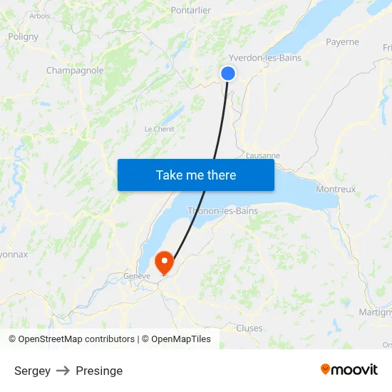 Sergey to Presinge map