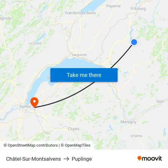Châtel-Sur-Montsalvens to Puplinge map