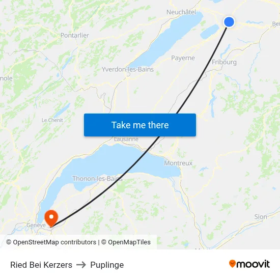 Ried Bei Kerzers to Puplinge map
