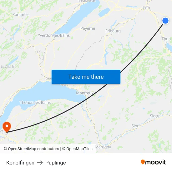 Konolfingen to Puplinge map