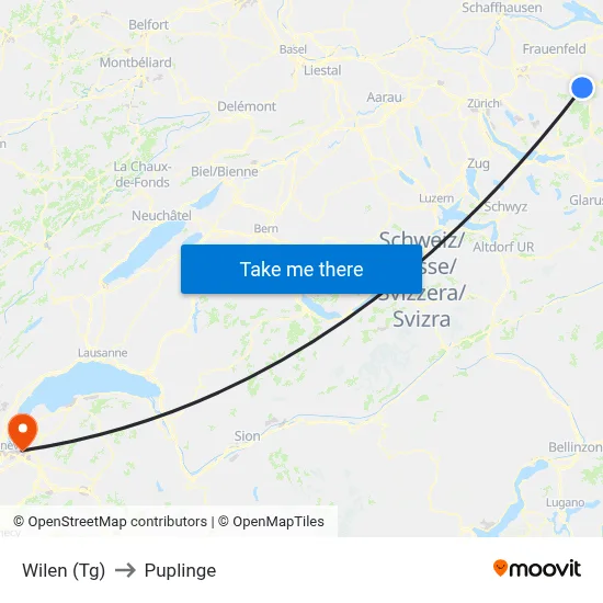 Wilen (Tg) to Puplinge map