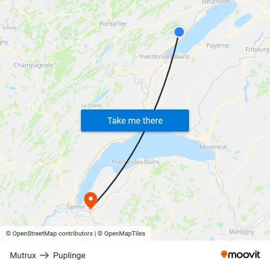 Mutrux to Puplinge map