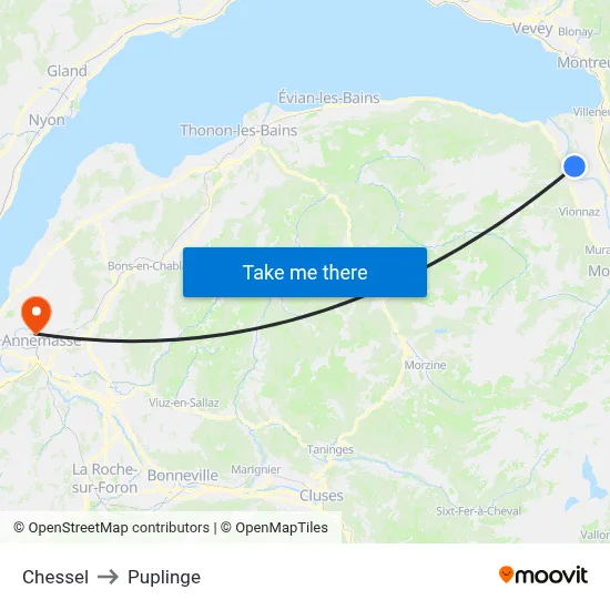 Chessel to Puplinge map