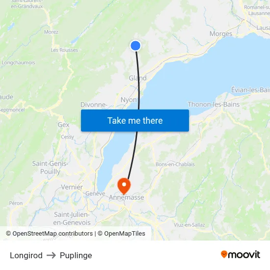 Longirod to Puplinge map