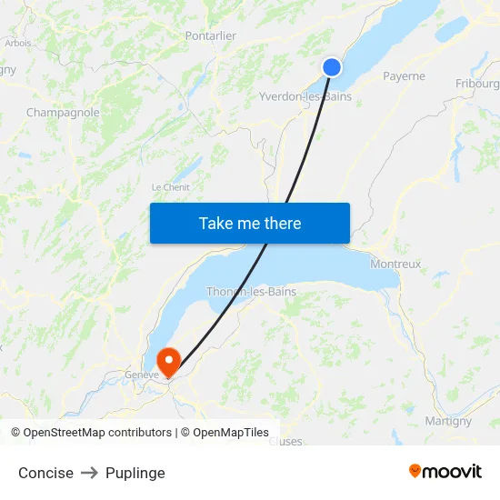 Concise to Puplinge map