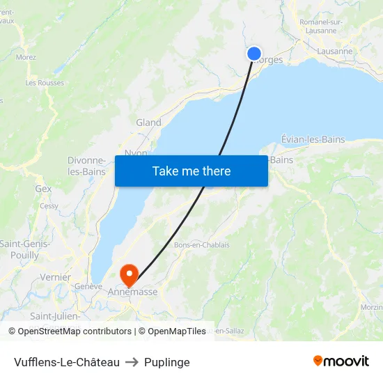 Vufflens-Le-Château to Puplinge map