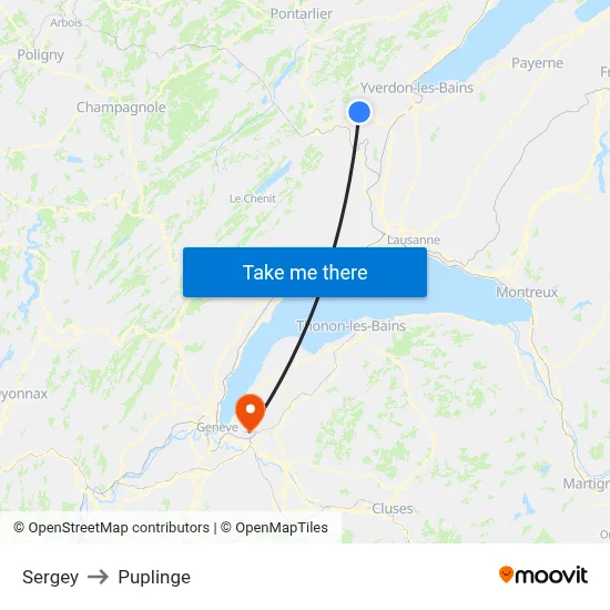 Sergey to Puplinge map