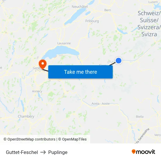 Guttet-Feschel to Puplinge map