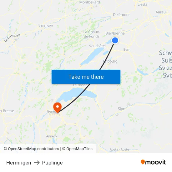 Hermrigen to Puplinge map