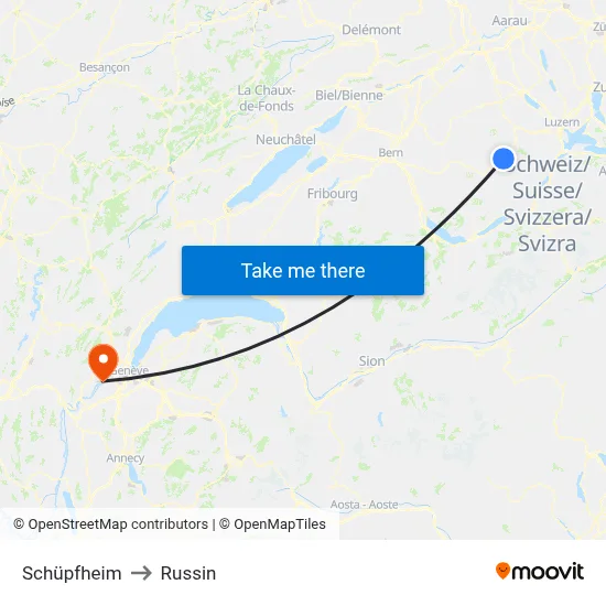 Schüpfheim to Russin map
