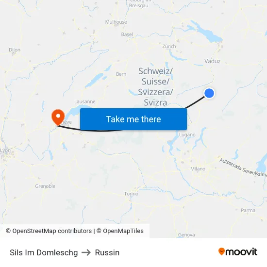 Sils Im Domleschg to Russin map