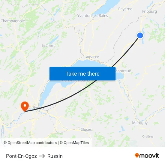Pont-En-Ogoz to Russin map