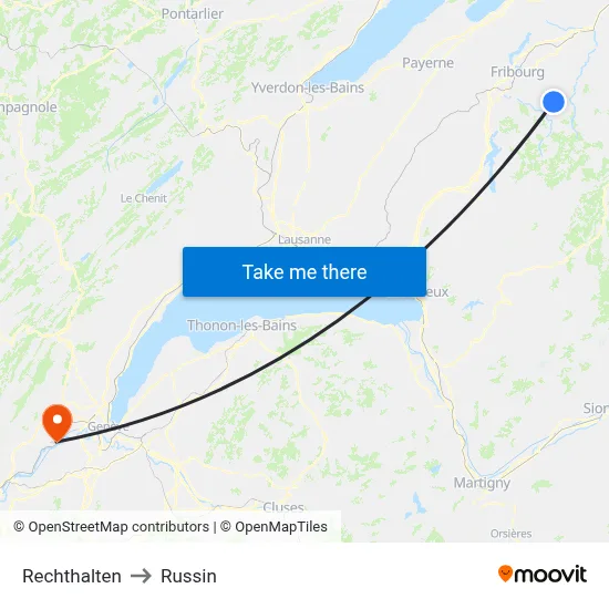 Rechthalten to Russin map