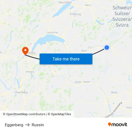 Eggerberg to Russin map
