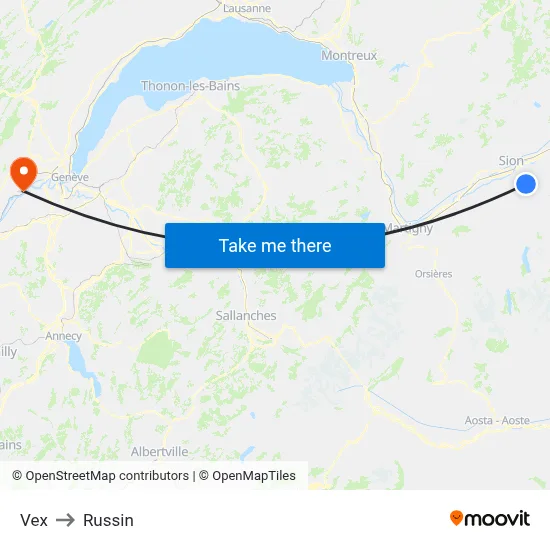 Vex to Russin map