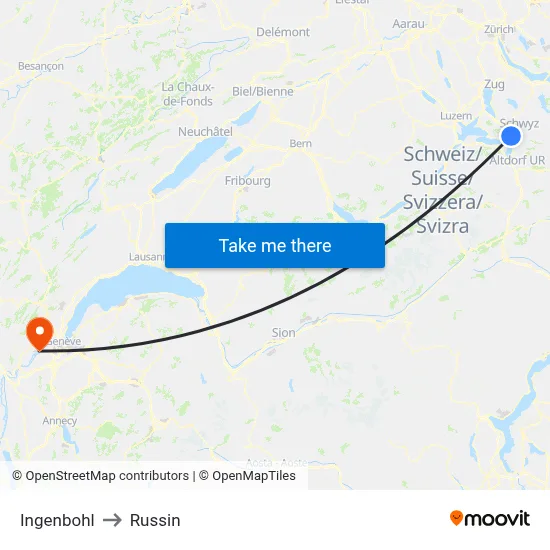 Ingenbohl to Russin map