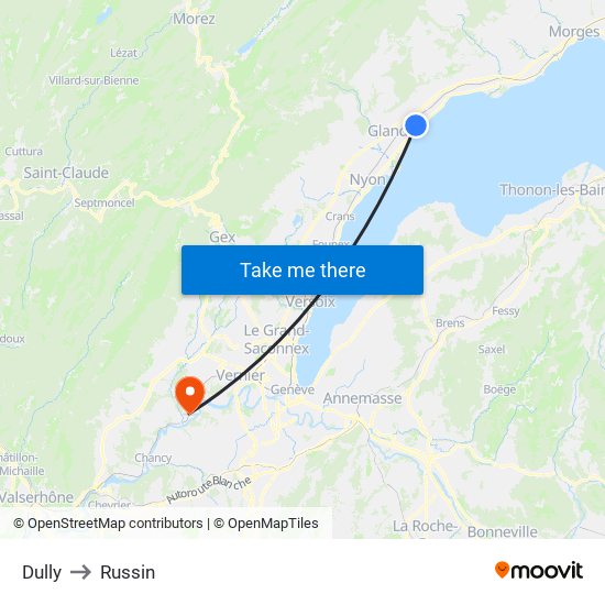 Dully to Russin map