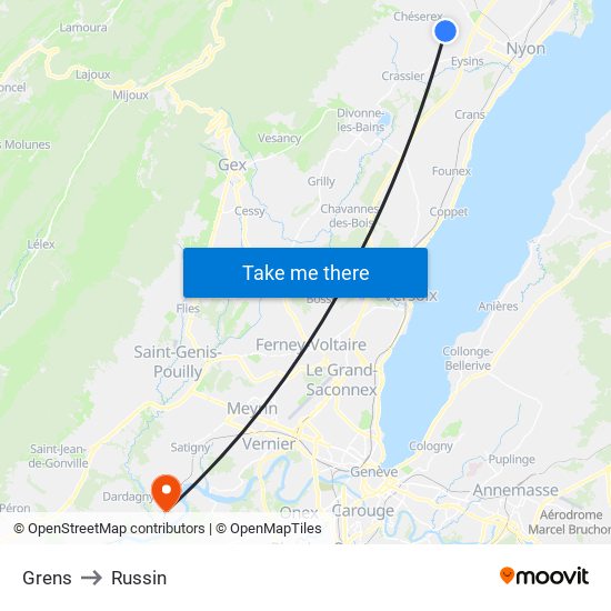 Grens to Russin map