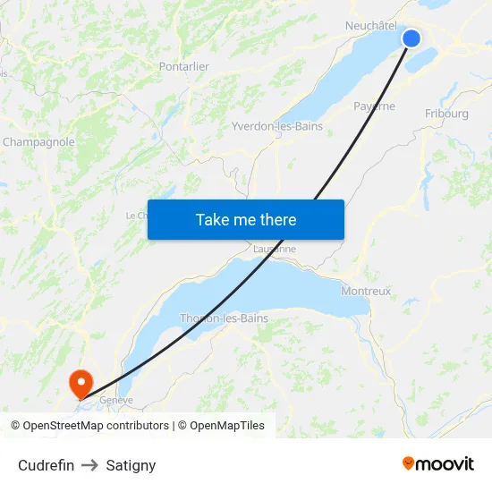 Cudrefin to Satigny map