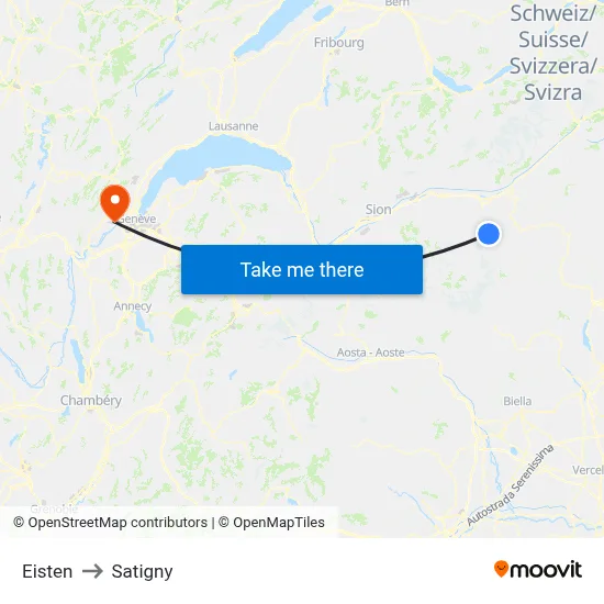 Eisten to Satigny map