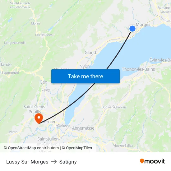 Lussy-Sur-Morges to Satigny map