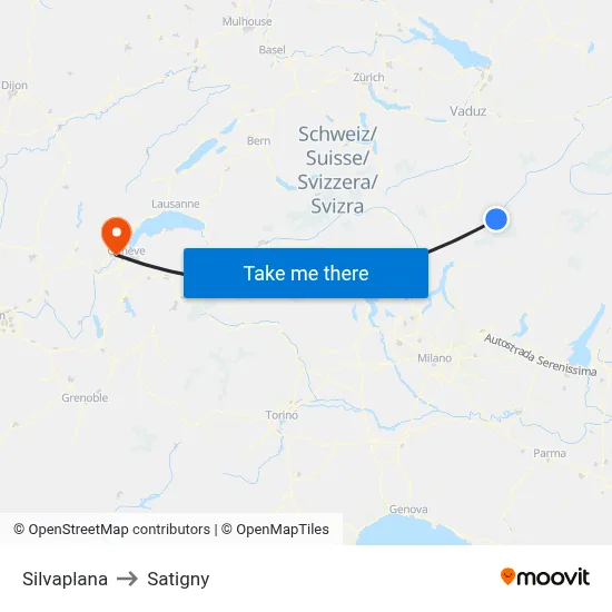 Silvaplana to Satigny map