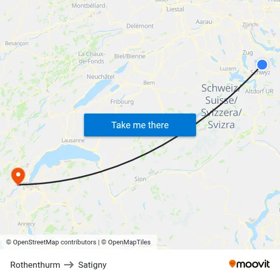 Rothenthurm to Satigny map