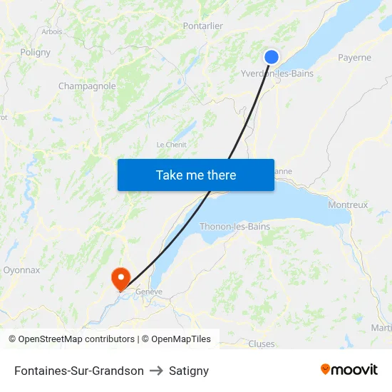Fontaines-Sur-Grandson to Satigny map