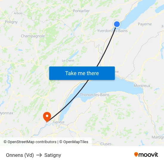 Onnens (Vd) to Satigny map