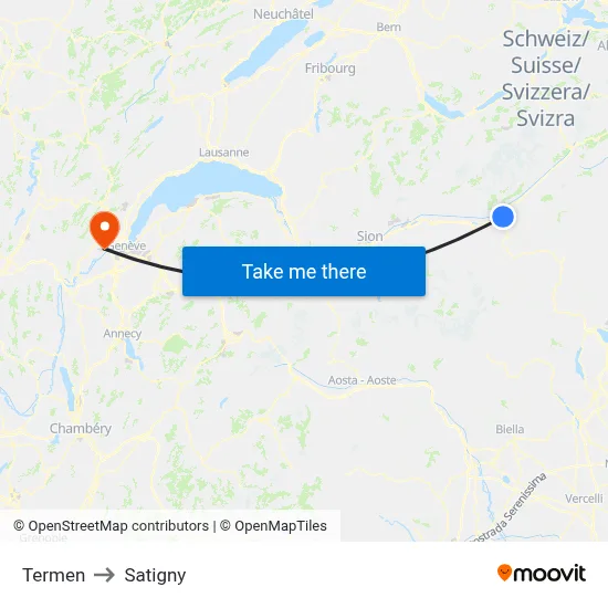 Termen to Satigny map