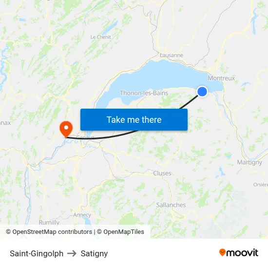 Saint-Gingolph to Satigny map