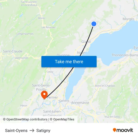 Saint-Oyens to Satigny map