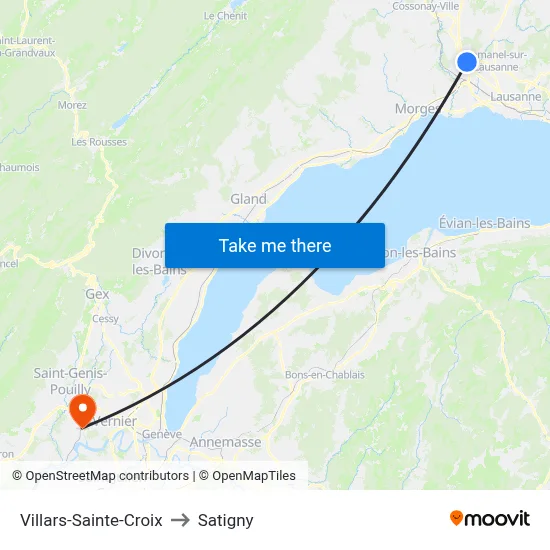 Villars-Sainte-Croix to Satigny map