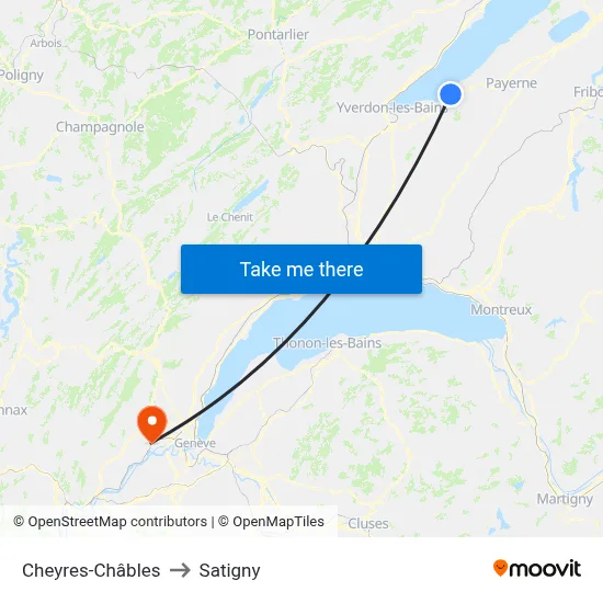 Cheyres-Châbles to Satigny map
