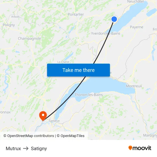 Mutrux to Satigny map