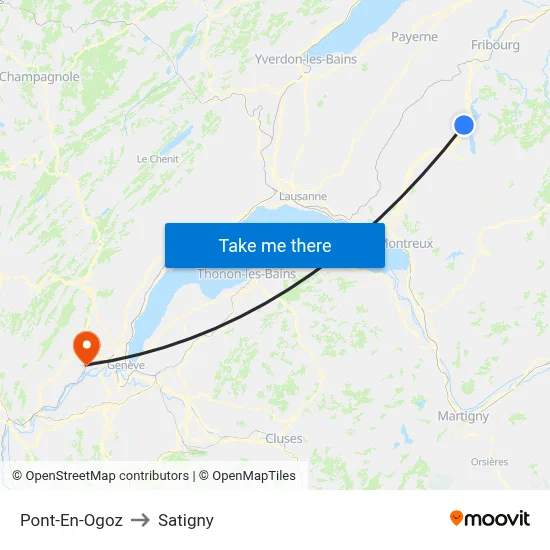 Pont-En-Ogoz to Satigny map