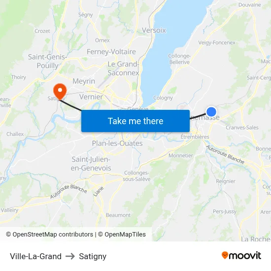 Ville-La-Grand to Satigny map