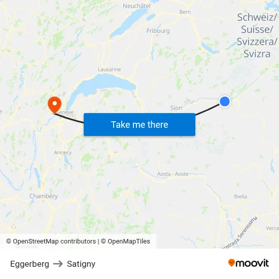 Eggerberg to Satigny map