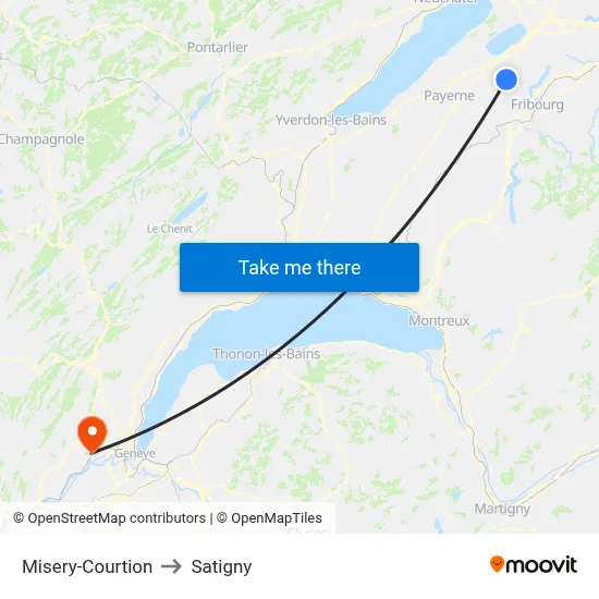 Misery-Courtion to Satigny map