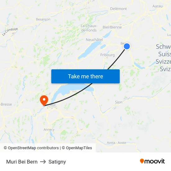 Muri Bei Bern to Satigny map