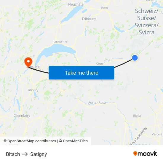 Bitsch to Satigny map