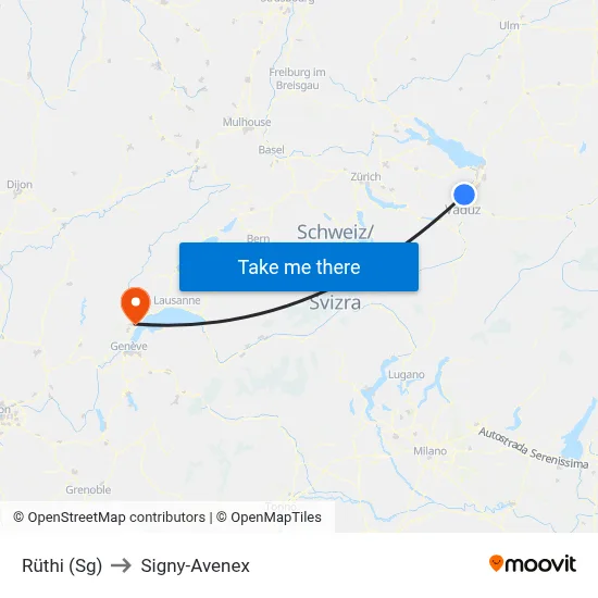 Rüthi (Sg) to Signy-Avenex map