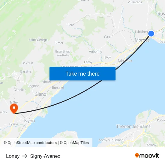 Lonay to Signy-Avenex map