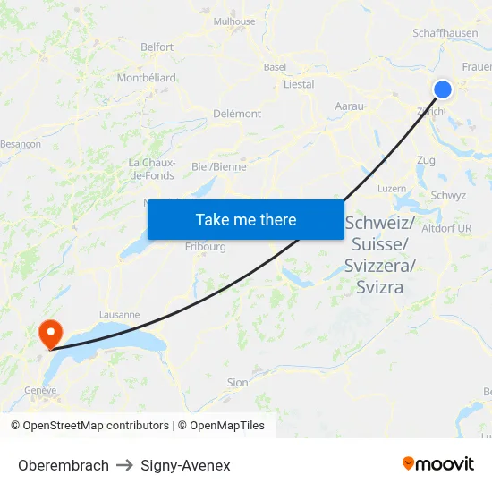 Oberembrach to Signy-Avenex map